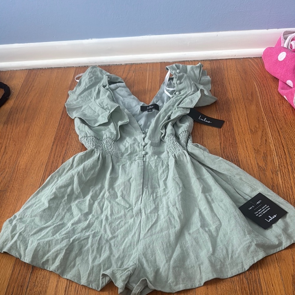 Lulu's Sage Green Button-Down Dress